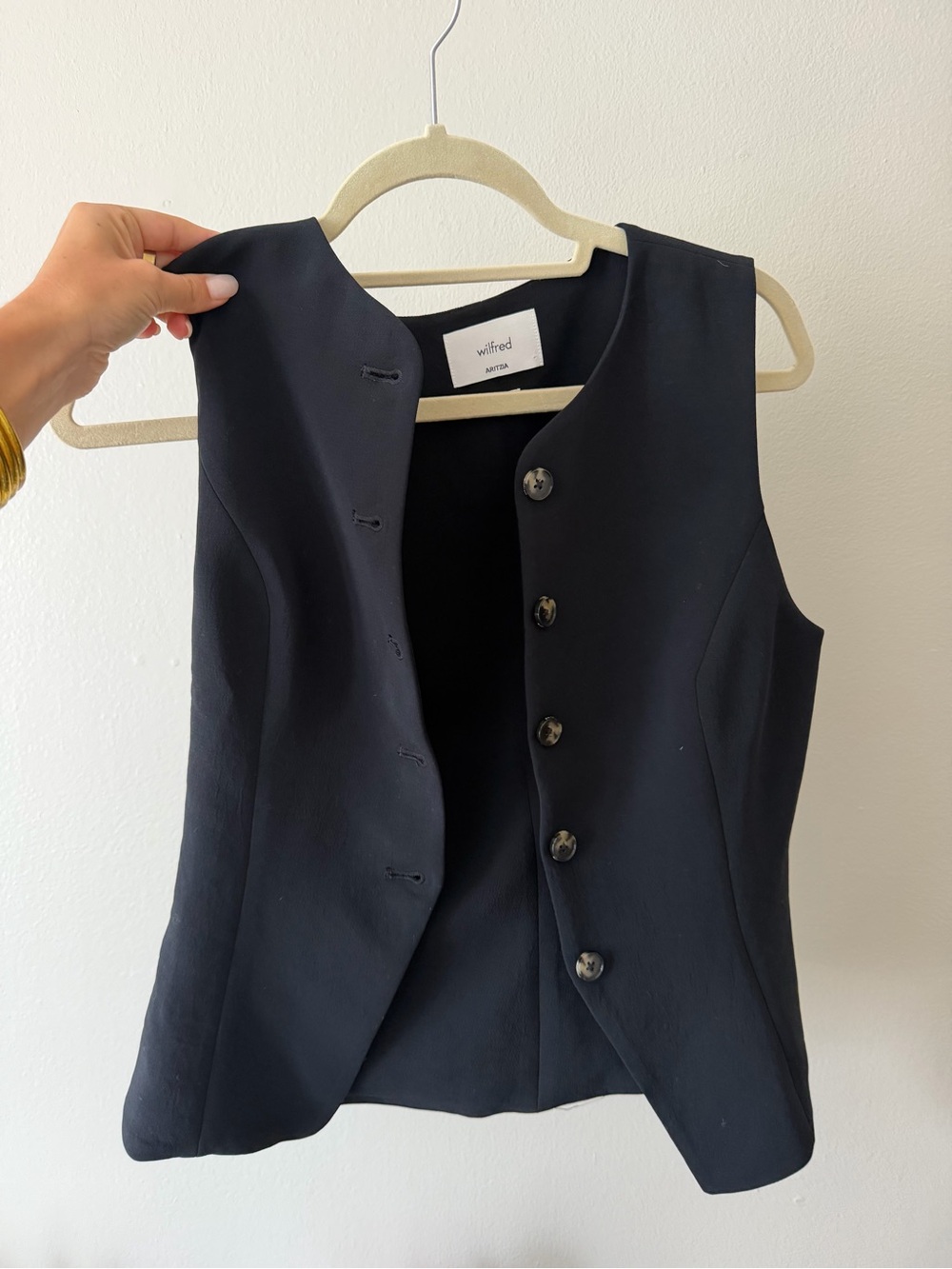 Wilfred Black Sleeveless Tailored Button Vest
